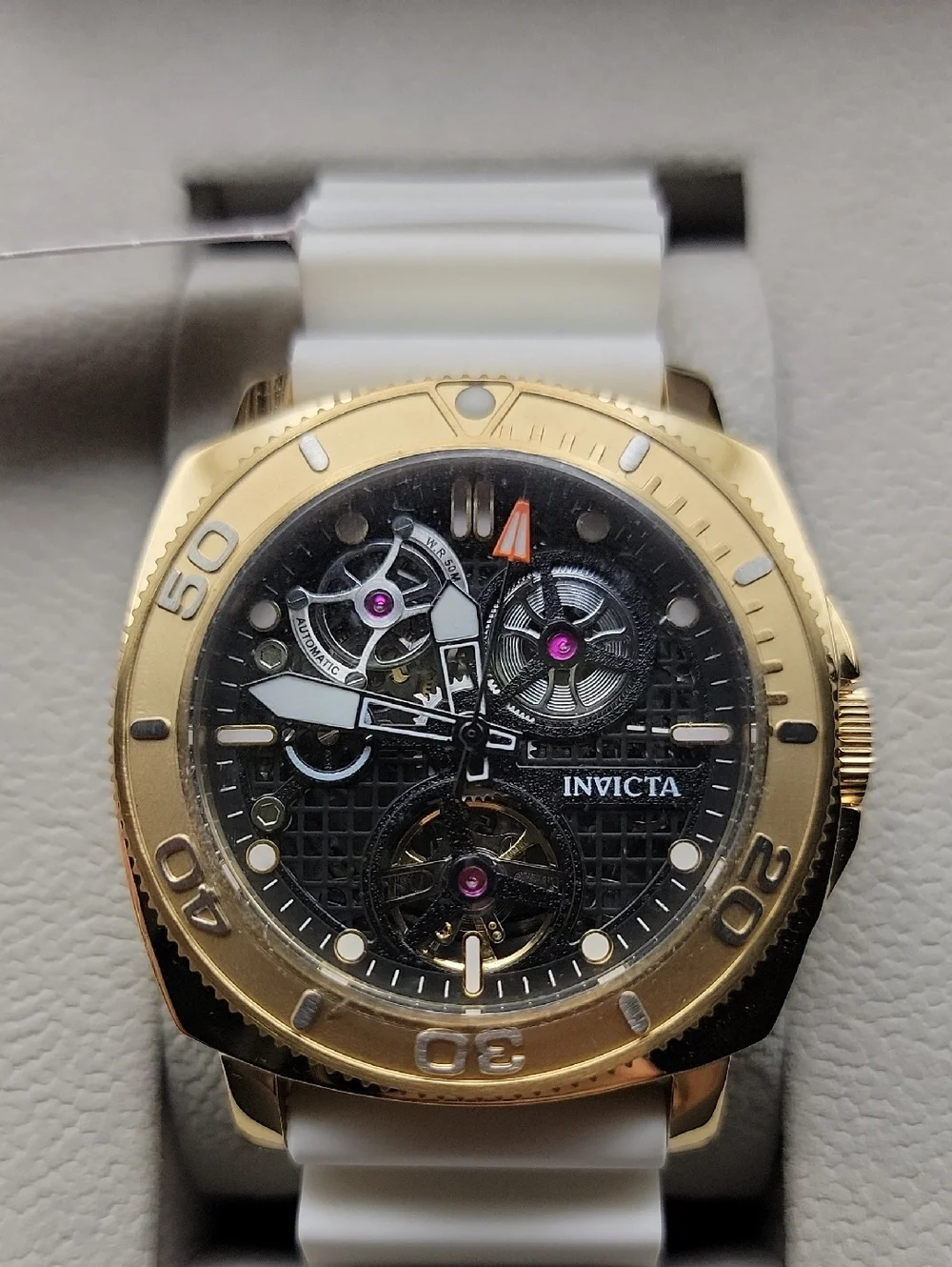 69464 Invicta Sea Hunter Obsidian Automatic Men's Watch w/ Skeleton Dial 44mm